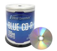 CD-R Optical Quantum Blue AZO 700 MB 52X Argento Lucido Registrabile Vero - Confezione da 100 Dischi per Registrazione di Musica, Dati e Video CD