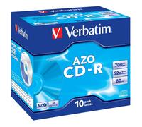 CD-R Verbatim AZO Crystal 52x 700 MB 120 mm Jewel Case 10 pezzi