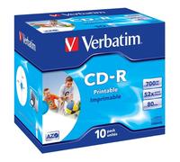 CD-R Verbatim AZO Wide Inkjet Printable 700MB 52x 10 Pezzi