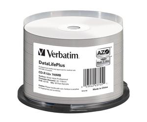 CD-R Verbatim - Spindle - 700 MB - 52x - Data Life Plus AZO - Printable - 43745