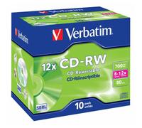 CD-RW Verbatim 12x 700 MB Confezione 10 Unità