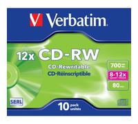 CD-RW - Verbatim - 12x - 700 Mo - 10 pezzi - Scatola per gioielli