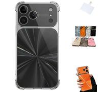 CD-Texture Case Cover Phone,Shockproof Protective Cover,Gradient Scratch-Proof Phone Case with Quad-Corner Drop-Proof & Full Camera Protection for iPhone17/16/15 Pro Max (Black, for 17 Air)