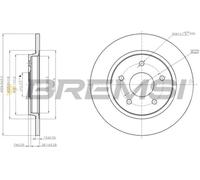 CD7808S Coppia 2 dischi freno BREMSI CHRYSLER GRAND VOYAGER V (RT) 2.8 CRD MPV