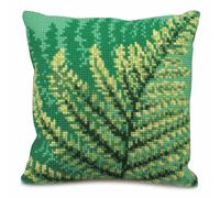 CdA Cuscino a punto croce "Felce verde" 5171, 40x40cm, disegno di ricamo pre-dis