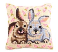 CdA cuscino punto croce "Flopsy & Mopsy" 5185, 40x40cm, immagine ricamo pre-dise