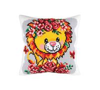 CDA Set di cuscini a punto croce "Cucciolo di leone", stampato, 40x40cm