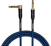 CASCHA Professional Line Guitar Cable, Angled, Tweed Blue, 6 m
