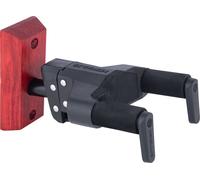 Hercules Supporto da parete per chitarra, AGS Plus, corto, base in legno, bordeaux