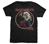 Iron Maiden - Rock Off Iron Maiden T Shirt Number of The Beast Band Logo Nuovo Ufficiale Nero Size XL