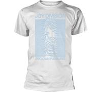 <![CDATA[Joy Division Unknown Pleasures Blue on White White XL Maglietta]]>