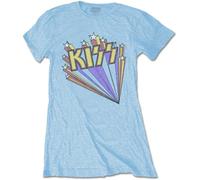 Kiss Stars Light Blue 2XL Donna Maglietta