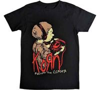 Korn T-shirt Follow The Leader – Logo band, stampa posteriore – Ufficiale Unisex Nero Taglia S