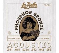 La Bella Phosphor Bronze Muta di corde per chitarra acustica 7GPCL Scalatura: 0