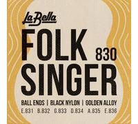 LA BELLA - 830 FOLK SINGER - MUTA PER ACUSTICA NYLON, NERO