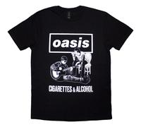 Oasis Cigarettes & Alcohol Illustration Mono Black XL Maglietta
