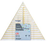 Prym Righello per Patchwork, Triangolare, 60 Gradi, Multi 20 cm, Omnigrid Triangle Ruler, Yellow, Transparent