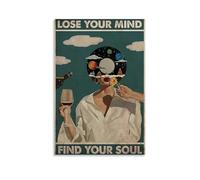 CDAXHOZ Poster da parete con scritta "Find Your Soul", decorazione artistica per soggiorno, camera da letto, bagno, bar, bancone, 20 x 30 cm, senza cornice