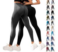cdbsdvico 2 Pack Leggins 3D Anticellulite Donna,Push Up Sculpture Lipedema a Compressione Controllo Graduata Anti Cellulite Leggings Sportivo Vita Alta Senza Cuciture Donna S-3XL