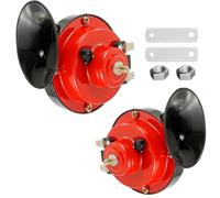 CDDCWZ Confezione da 2 clacson ad aria compressa da 300 dB, clacson elettrico a lumaca da 12 V, clacson ad aria compressa impermeabile universale per auto, camion, moto, barca (rosso)