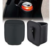 CDDCWZ Confezione da 2 Portabicchieri per auto in pelle PU, organizer multifunzionale per acqua, bicchieri grandi e bevande (nero)