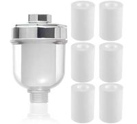 CDDCWZ Filtro doccia con 6 elementi filtranti sostituibili, filtro anticalcare in linea per doccia, efficace nel filtrare le impurità dell'acqua, filtro anticalcare per rubinetti o doccia.