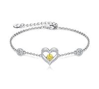 CDE Bracciale Donna Bracciale Argento 925 Regalo Compleanno per Lei | Zirconi Cuore Braccialetto Gioielli Donna Anniversario Natale San Valentino Regalo per Moglie,Fidanzata,Amica,Figlia,Mamma