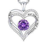 CDE Collana da donna in argento sterling 925 con ciondolo a forma di cuore, in ottone, per donne, per la fidanzata, Natale, San Valentino, festa della mamma, Extra, argento sterling e ottone, Zirconia