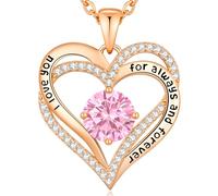 CDE Collana da donna in argento sterling 925 con ciondolo a forma di cuore, in ottone, per donne, per la fidanzata, Natale, San Valentino, festa della mamma, Extra, argento sterling e ottone, Zirconia