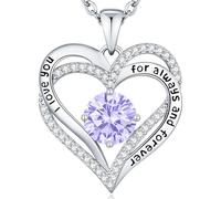 CDE Collana da donna in argento sterling 925 con ciondolo a forma di cuore, in ottone, per donne, per la fidanzata, Natale, San Valentino, festa della mamma, Extra, argento sterling e ottone, Zirconia
