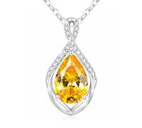 CDE Collana da donna regalo gioielli donna ciondolo con 5 A zircone cubico idea per festa della mamma compleanno San Valentino per lei mamma fidanzata amore nonna con pietra di nascita, 45+5cm