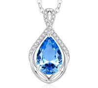 CDE Collana da donna regalo gioielli donna ciondolo con 5 A zircone cubico idea per festa della mamma compleanno San Valentino per lei mamma fidanzata amore nonna con pietra di nascita, 45+5cm
