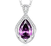 CDE Collana da donna regalo gioielli donna ciondolo con 5 A zircone cubico idea per festa della mamma compleanno San Valentino per lei mamma fidanzata amore nonna con pietra di nascita, 45+5cm