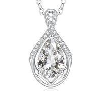 CDE Collana da donna regalo gioielli donna ciondolo con 5 A zircone cubico idea per festa della mamma compleanno San Valentino per lei mamma fidanzata amore nonna con pietra di nascita, 45+5cm