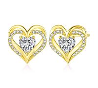 CDE Orecchini Cuore d‘Amore Argento Regalo Donna di Compleanno | Moda Orecchini Gioielli Donna Anniversario Natale San Valentino Regalo per Lei/Fidanzata/Mogile/Sorella/Amica/Mamma