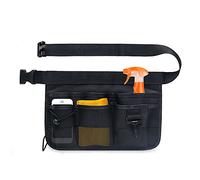 Cdemiy Borsa Porta Attrezzi, Marsupio Portautensili con Cintura, Borsa da Cintura per Attrezzi Professionale Impermeabile Regolabile, per Casa, Giardino, Camper, Pulizia (Nero)