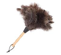 Cdemiy Piumino per Spolverare, Spolverino Polvere con Piume di Struzzo, Spolverino per Polvere con Manico in Legno, per Ufficio, Soggiorno di Casa, Libreria, Tastiera (35 Cm)