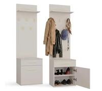 CDF Appendiabiti Ingresso con Panca Scarpier Set Appendiabiti da Corridoio Set di Mobili con Portascarpe Ganci per Entrata Armadietti per Corridoio Moderno Set Salvaspazio Cashmere (beige)
