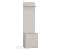 CDF Scarpiera con guardaroba, set di mobili da corridoio con cassetto, armadietto, 5 ganci e ripiano, armadio moderno per scarpe e giacche - colore cashmere (beige)