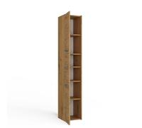 CDF Armadietto da bagno S33 | Colore: antracite - rovere artigianale | mobile da bagno moderno | area portaoggetti | ampi ripiani | ante | facile da montare
