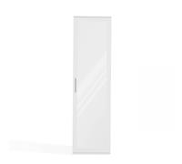 CDF Armadio con Specchio da Corridoio e Ingresso, Mobile a Colonna Stretto Bianco con Ripiani e Asta Appendiabiti, Guardaroba Alto per Giacche, Scarpe e Borse, Design Moderno DUO, 50 x 35 x 180 cm