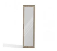 CDF Armadio con Specchio da Corridoio e Ingresso, Mobile a Colonna Stretto con Ripiani e Asta Appendiabiti, Guardaroba Alto per Giacche e Scarpe, Design Moderno Rovere Sonoma, Misure 50 x 35 x 180 cm