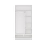 CDF Armadio grande 260 cm bianco - Sistema di armadio modulare con cassetti, appendiabiti e ripiani, armadio a giorno, set per cabina armadio, armadio per camera da letto 260x50x250 cm