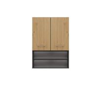 CDF Armadio per lavatrice Pola Mini DK | Colore: antracite - rovere Artisan | Armadio moderno sopra la lavatrice | ripiano | Ripiani spaziosi | Montaggio semplice