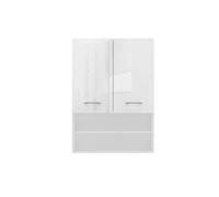 CDF Armadio per lavatrice Pola Mini DK | Colore: bianco lucido | Armadio moderno sopra la lavatrice | ripiano | Ripiani spaziosi | Montaggio facile | Lati lisci senza tappi terminali