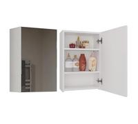 CDF Armadio sospeso Pola 1DL | Colore: Bianco | Armadio moderno | Ripiani spaziosi | Montaggio facile | Lati lisci senza tappi | Specchio