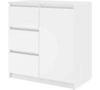 CDF Cassettiera 1D3S | Colore: Bianco | Armadio per documenti e piccoli oggetti | Ideale per soggiorno, camera da letto, cameretta dei bambini e ufficio | 3 cassetti spaziosi | facile da montare