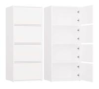 CDF | Cassettiera ALMA | Colore: BIANCO | Armadietto 4 ante 4 ripiani | Conservazione | Ripiani | Per soggiorno, camera da letto, corridoio, ufficio