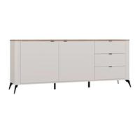 CDF Cassettiera Cordoba Elegante 2D3S 183cm Larghezza 2Ante 3Cassetti Chiusura Soft-Close Grigio Quercia Design Scandinavo Spazio Generoso Pratico Camera Soggiorno Ufficio Bambini Moderno Qualità Prem