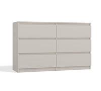 CDF Comò Malwa M6 120| Colore: cashmere (beige) | Armadio per documenti, piccoli oggetti | Ideale per soggiorno, camera da letto, cameretta dei bambini, camera dei ragazzi e ufficio, 6 cassetti